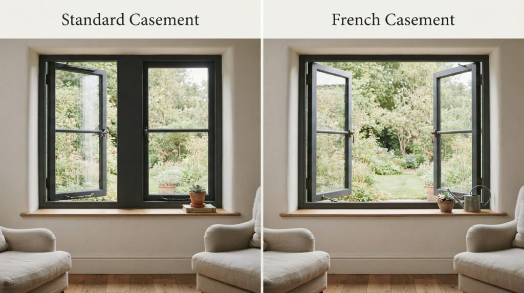 French casement vs standard casement windows
