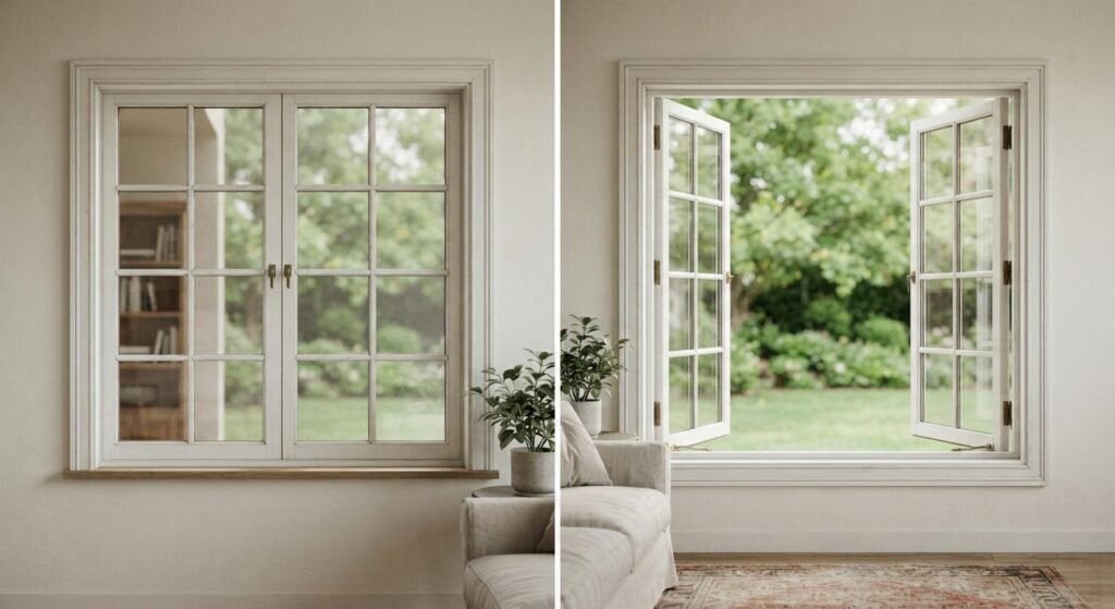 French pane and French casement window comparison