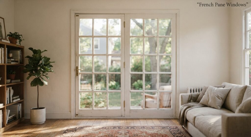 French pane windows on a modern home